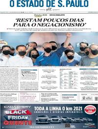 Capa do jornal Estadão 30/11/2020