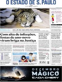 Capa do jornal Estadão 30/12/2020