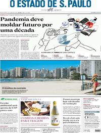 Capa do jornal Estadão 01/01/2021
