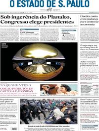 Capa do jornal Estadão 01/02/2021
