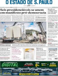 Capa do jornal Estadão 01/04/2021