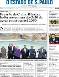 Capa do jornal Estadão 01/11/2021