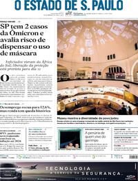 Capa do jornal Estadão 01/12/2021