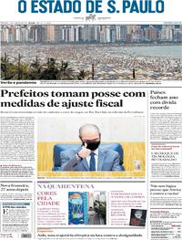 Capa do jornal Estadão 02/01/2021