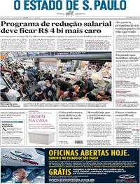 Capa do jornal Estadão 02/04/2021