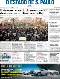 Capa do jornal Estadão 03/03/2021