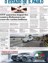 Capa do jornal Estadão 03/07/2021
