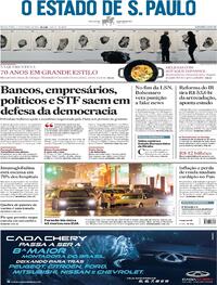 Capa do jornal Estadão 03/09/2021