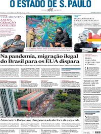 Capa do jornal Estadão 03/10/2021