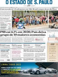 Capa do jornal Estadão 04/03/2021