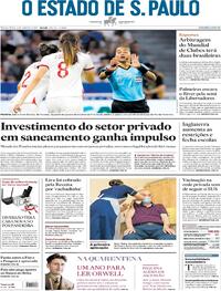 Capa do jornal Estadão 05/01/2021
