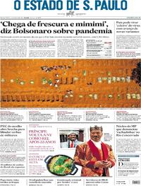 Capa do jornal Estadão 05/03/2021