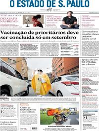 Capa do jornal Estadão 05/04/2021