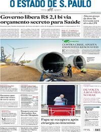 Capa do jornal Estadão 05/07/2021