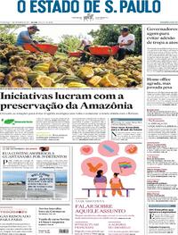 Capa do jornal Estadão 05/09/2021