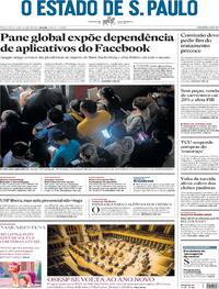 Capa do jornal Estadão 05/10/2021