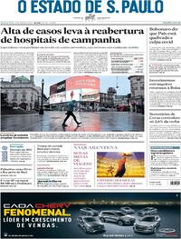 Capa do jornal Estadão 06/01/2021