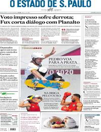 Capa do jornal Estadão 06/08/2021