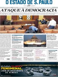 Capa do jornal Estadão 07/01/2021