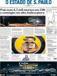 Capa do jornal Estadão 07/04/2021