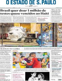 Capa do jornal Estadão 08/02/2021