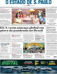 Capa do jornal Estadão 08/03/2021