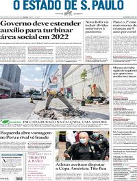 Capa do jornal Estadão 08/06/2021