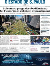 Capa do jornal Estadão 08/09/2021