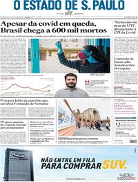 Capa do jornal Estadão 08/10/2021