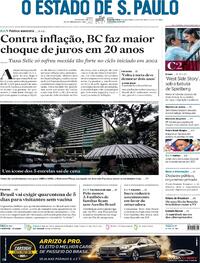 Capa do jornal Estadão 08/12/2021