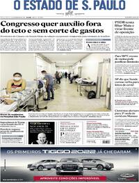 Capa do jornal Estadão 09/02/2021
