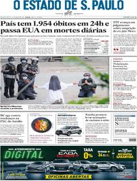 Capa do jornal Estadão 10/03/2021