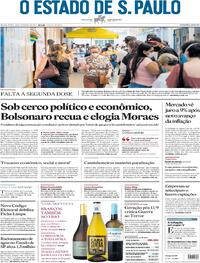 Capa do jornal Estadão 10/09/2021