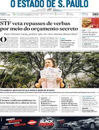 Capa do jornal Estadão 10/11/2021