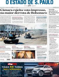 Capa do jornal Estadão 11/08/2021