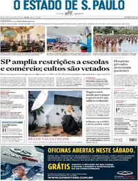 Capa do jornal Estadão 12/03/2021