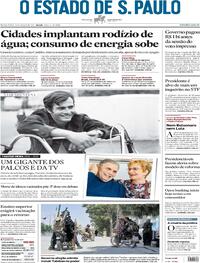 Capa do jornal Estadão 13/08/2021