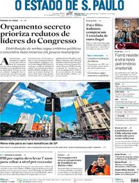 Capa do jornal Estadão 13/12/2021