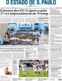 Capa do jornal Estadão 14/01/2021