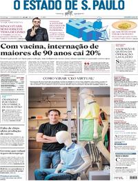Capa do jornal Estadão 14/03/2021