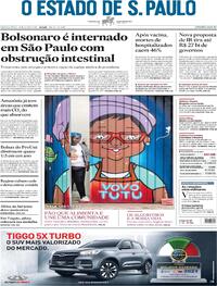 Capa do jornal Estadão 15/07/2021