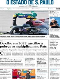 Capa do jornal Estadão 15/11/2021