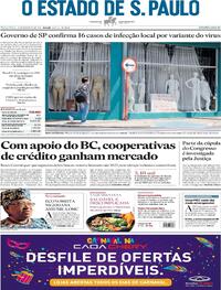 Capa do jornal Estadão 16/02/2021
