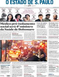 Capa do jornal Estadão 16/03/2021