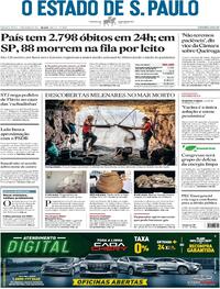 Capa do jornal Estadão 17/03/2021