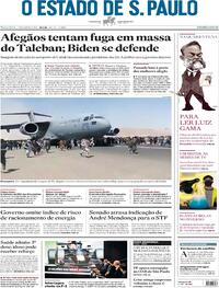 Capa do jornal Estadão 17/08/2021