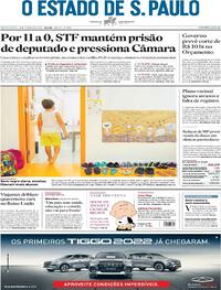 Capa do jornal Estadão 18/02/2021