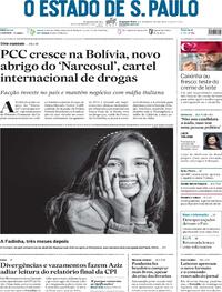 Capa do jornal Estadão 18/10/2021