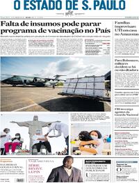 Capa do jornal Estadão 19/01/2021