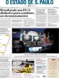 Capa do jornal Estadão 19/02/2021